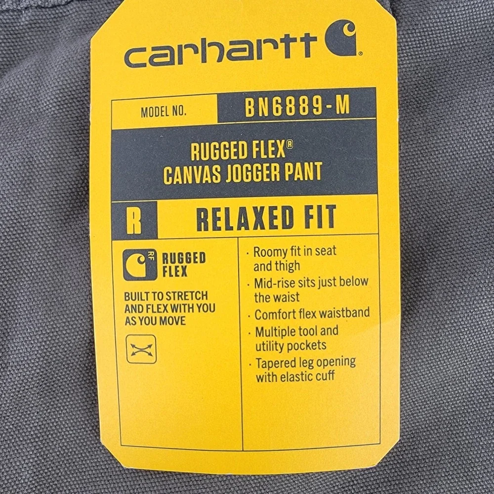 Carhartt Rugged Flex Canvas Jogger Pants Relaxed Brown BN6889-M Mens 40 Short
